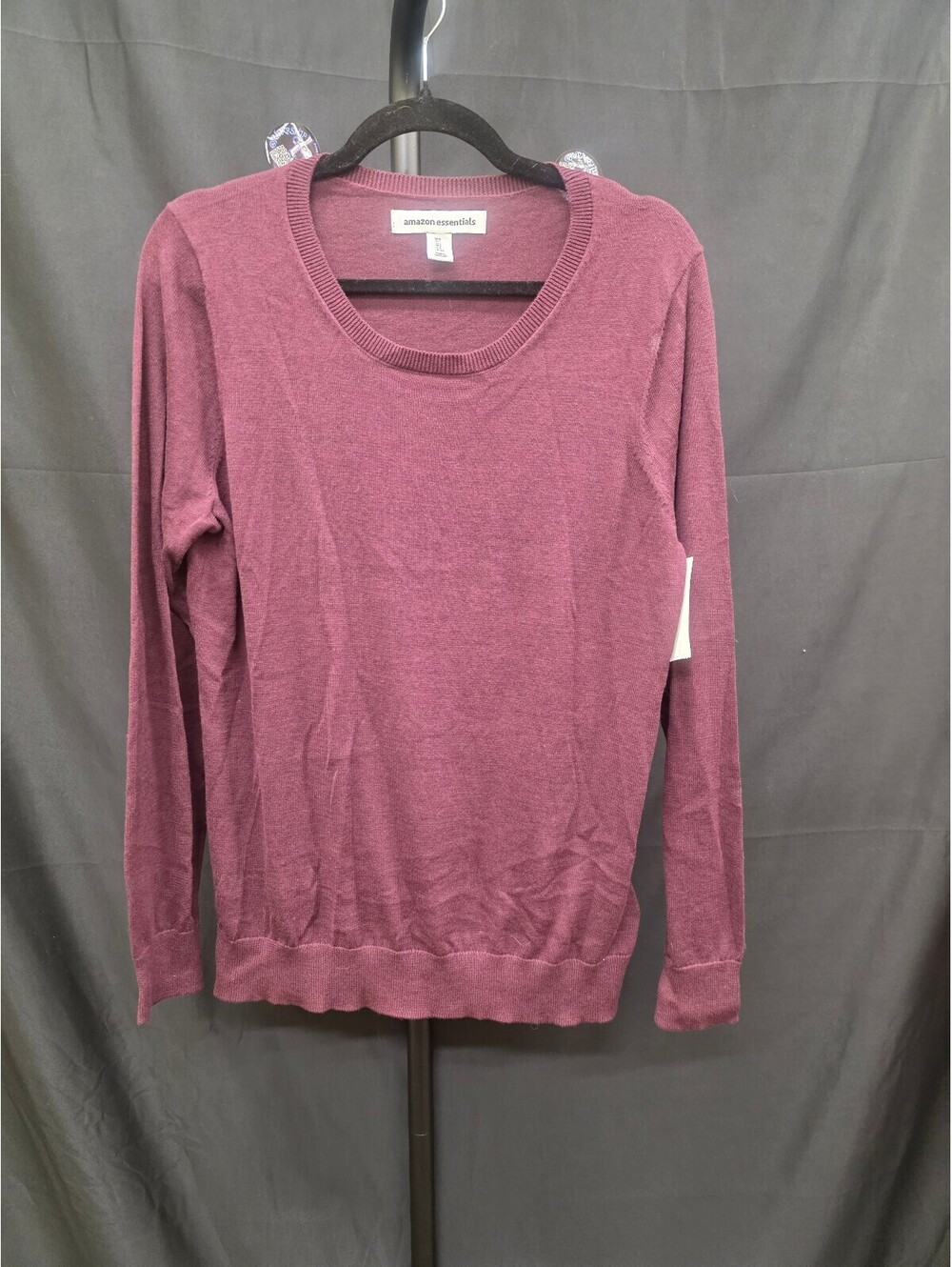 AMAZON ESSENTIALS LIGHTWEIGHT CREWNECK SWEATER BURGUNDY SIZE L